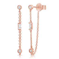 Timeless Diamond Chain Earrings in 14K Gold