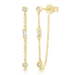 Timeless Diamond Chain Earrings in 14K Gold