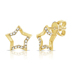 14K Diamond Star Studs