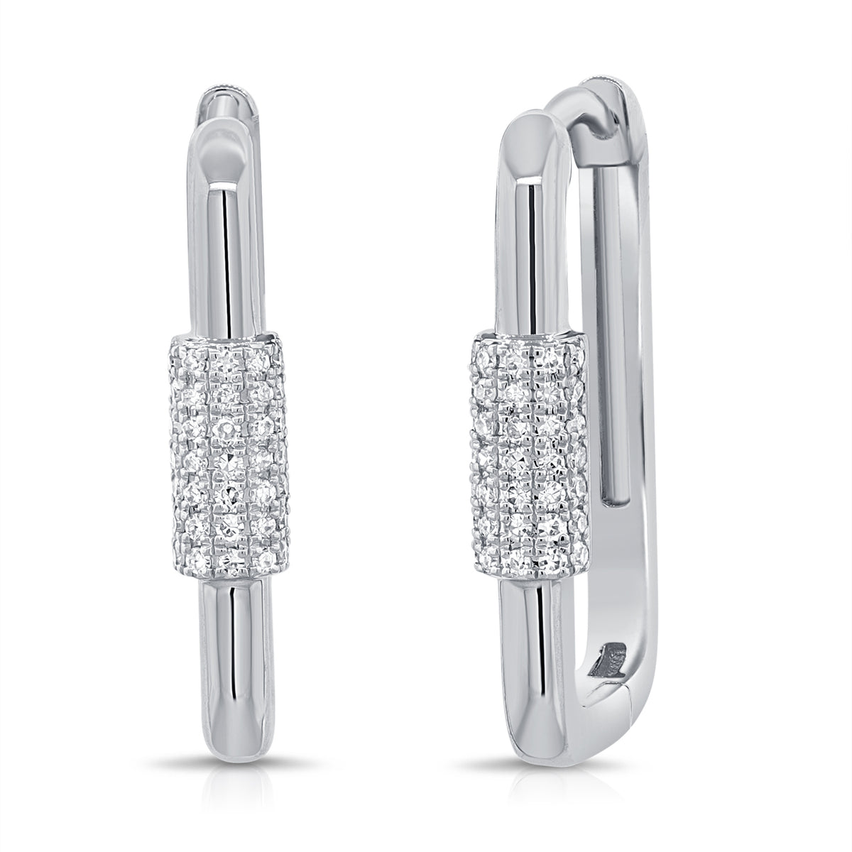 Elegant 14K Gold Diamond Link Earrings