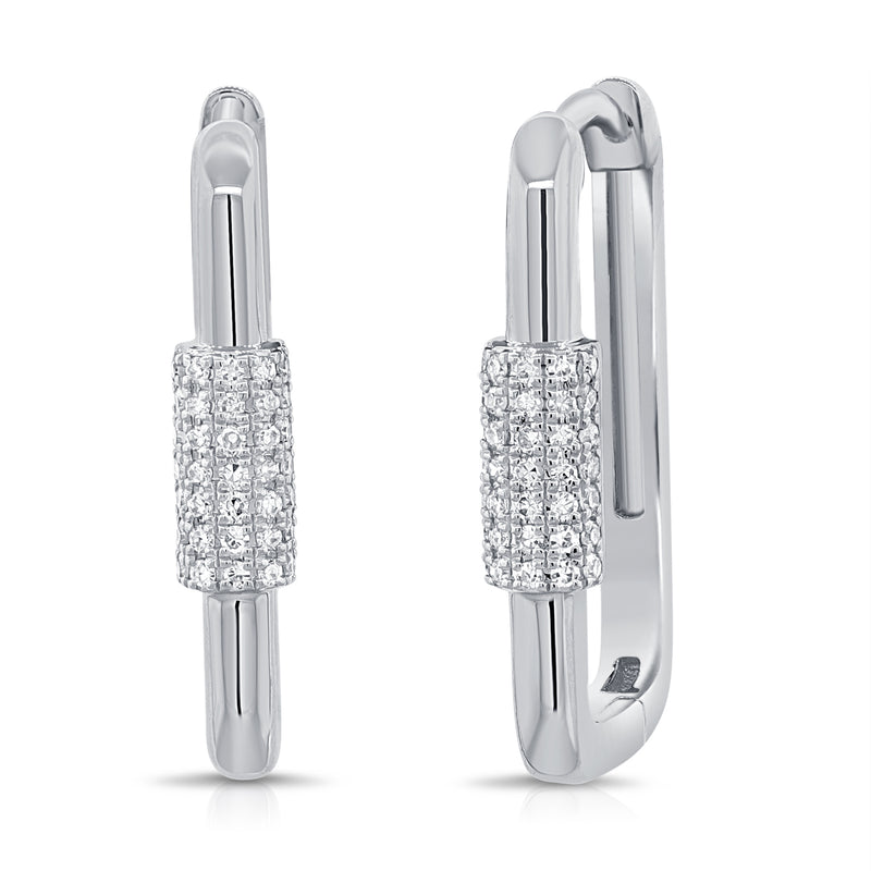 Elegant 14K Gold Diamond Link Earrings – 0.17 Carat