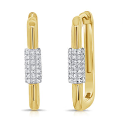 Elegant 14K Gold Diamond Link Earrings – 0.17 Carat