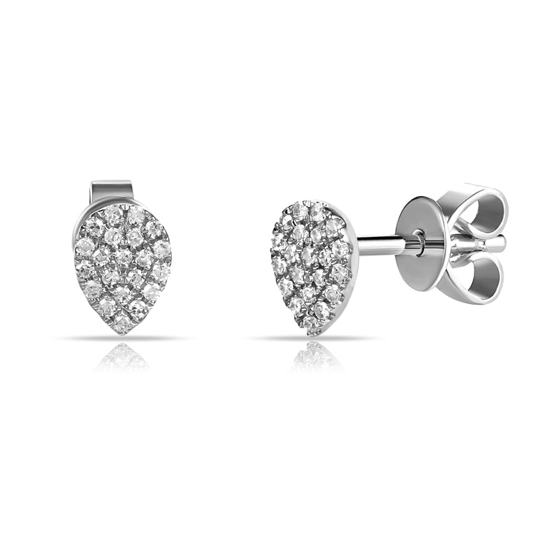 Elegant 0.11 Carat Diamond Pear-Shaped Stud Earrings in 14K White, Yellow, or Rose Gold