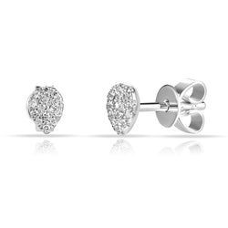 Elegant 0.07 Carat Diamond Pear-Shaped Stud Earrings in 14K White, Yellow, or Rose Gold