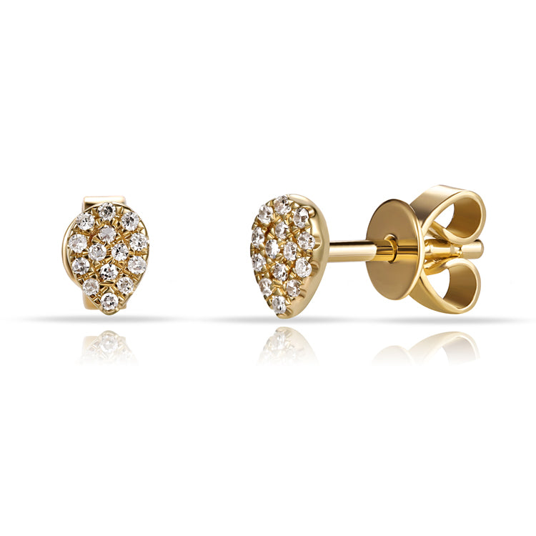 Elegant 0.07 Carat Diamond Pear-Shaped Stud Earrings in 14K White, Yellow, or Rose Gold