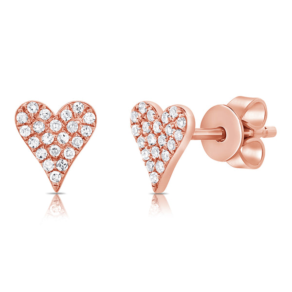 Diamond Heart Stud available in 14K Yellow/White/Rose Gold