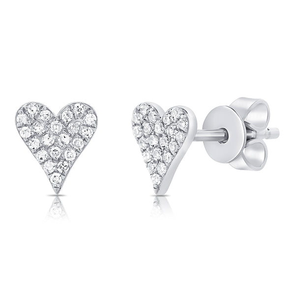 Diamond Heart Stud available in 14K Yellow/White/Rose Gold