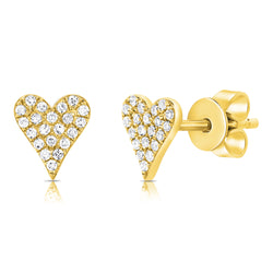 Diamond Heart Stud available in 14K Yellow/White/Rose Gold