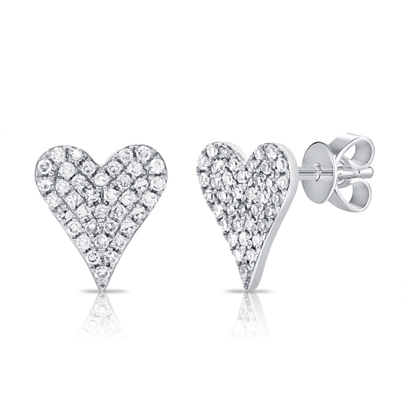14K Diamond Heart Stud with 0.20ct Diamonds