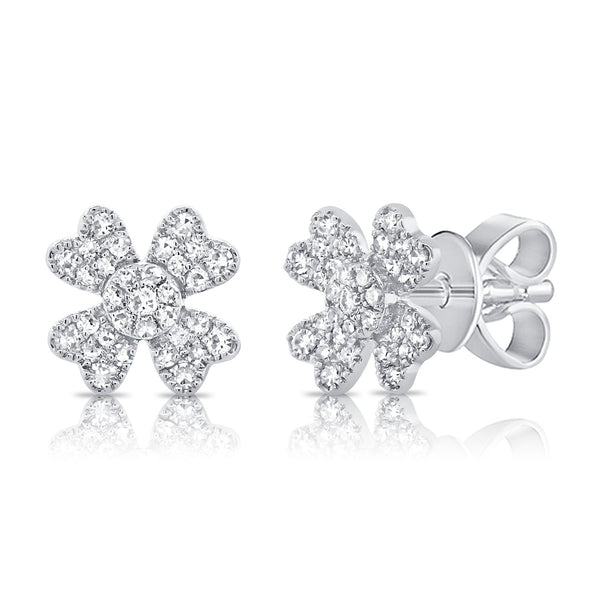 Diamond Floral Studs made in 14K Gold