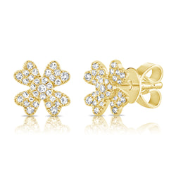 Diamond Floral Studs made in 14K Gold