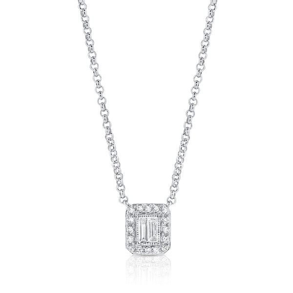 14K Illusion Set Necklace with Dazzling Diamonds
