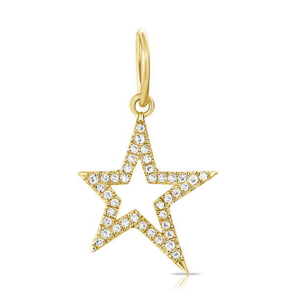 Hanging Diamond Open Star Pendant