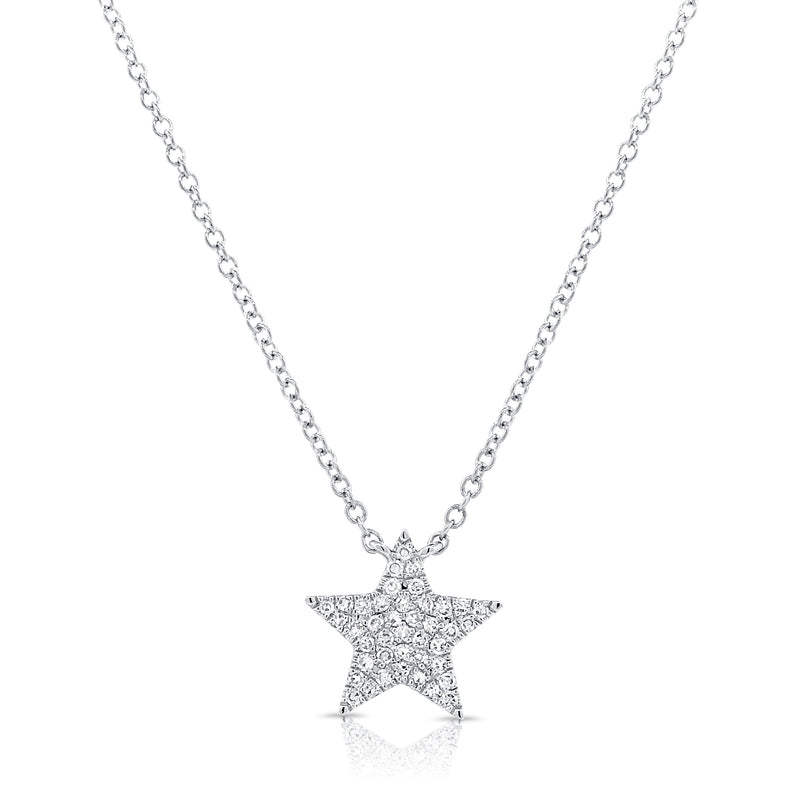 14K Gold Star Necklace with Diamonds