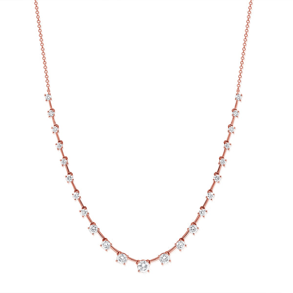 Elegant 1.16 Carat Diamond Bar-Set Necklace in 14K Gold