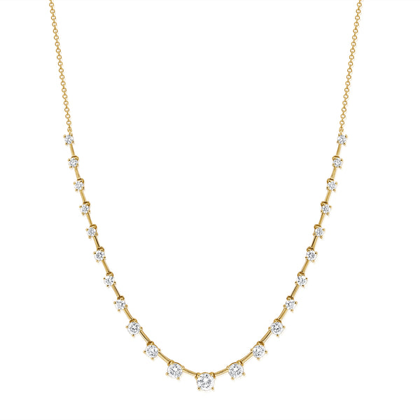Elegant 1.16 Carat Diamond Bar-Set Necklace in 14K Gold