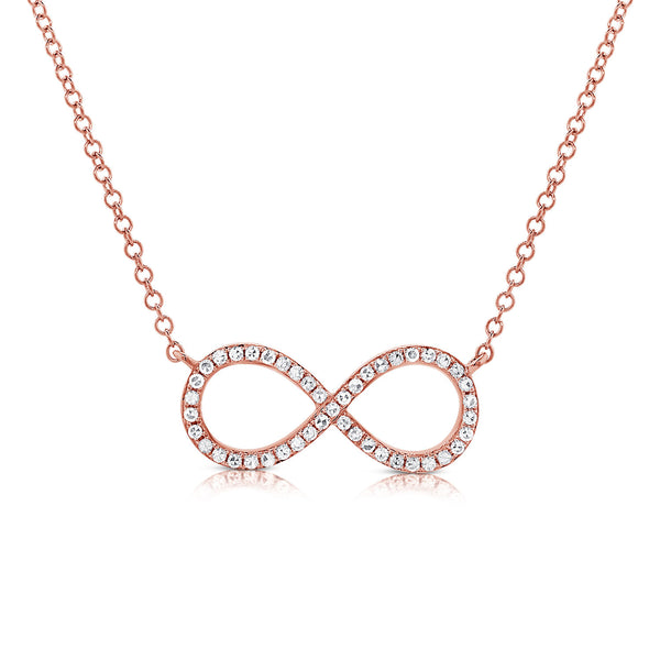 14K Gold Infinity Necklace with Diamonds