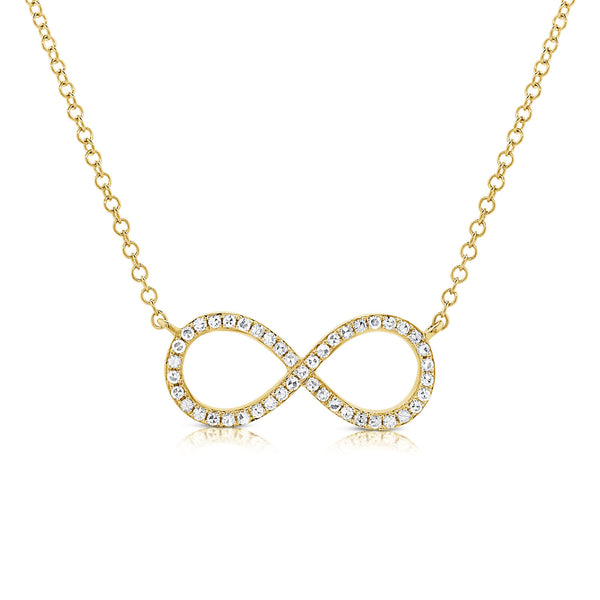 14K Gold Infinity Necklace with Diamonds