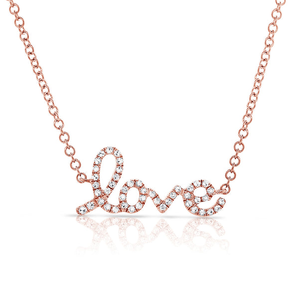 14K Gold Love Necklace with Diamonds