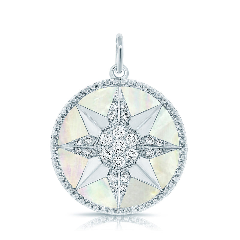14kt Celestial & Zodiac New Age Pendant set with Diamonds