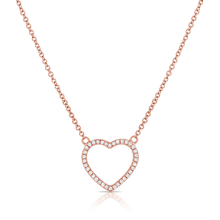 14K Gold Heart Pendant with Diamonds