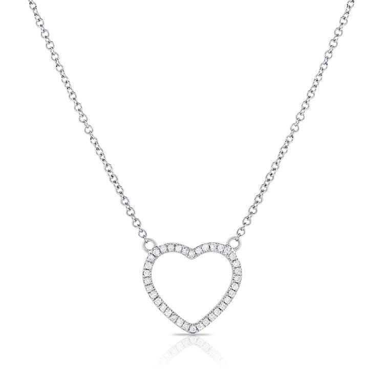14K Gold Heart Pendant with Diamonds