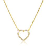 14K Gold Heart Pendant with Diamonds