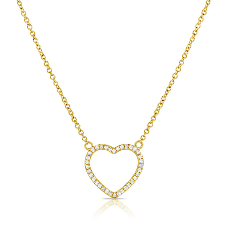 14K Gold Heart Pendant with Diamonds