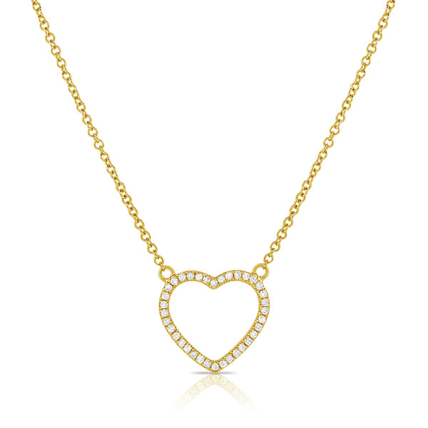 14K Gold Heart Pendant with Diamonds