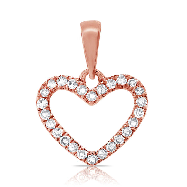 14K Diamond Heart Love Pendant