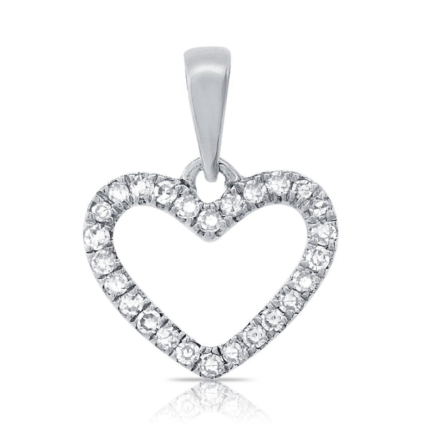 Diamond Open Heart Love Pendant Necklace