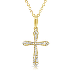 Diamond Cross Necklace made in 14K Gold