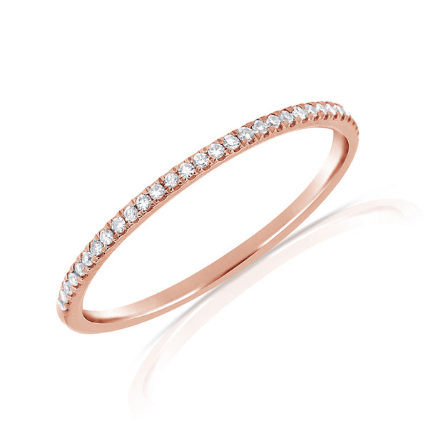 Classic Halfway Set Skinny Diamond Ring mounted in 14Kt Gold