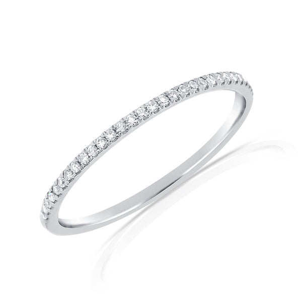 Classic Halfway Set Skinny Diamond Ring mounted in 14Kt Gold