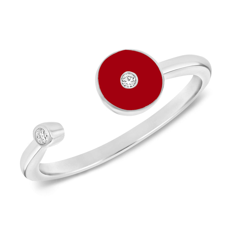 Red Open & Wrap Diamond Ring