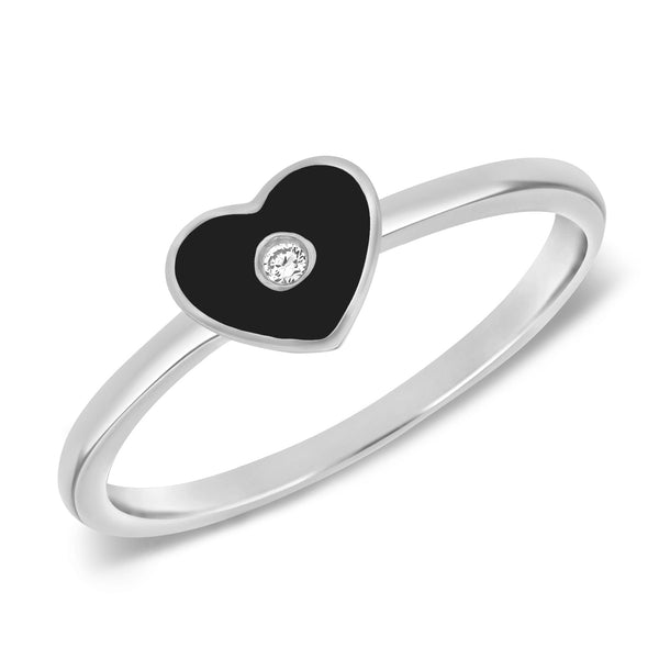 Black Heart Diamond Ring