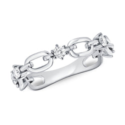 14K Gold Diamond Link Chain Ring – 0.25 Carat
