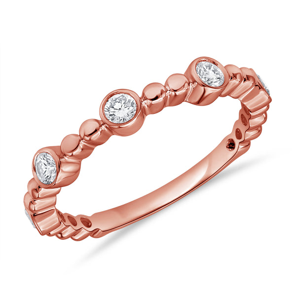 Elegant 0.28 Carat Diamond Bezel Band Ring in 14K Gold