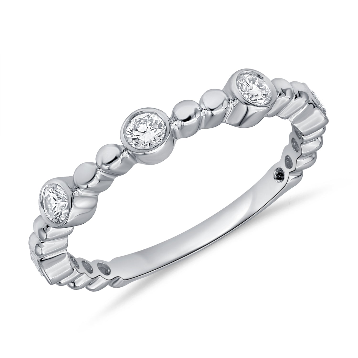 Elegant 0.28 Carat Diamond Bezel Band Ring in 14K Gold