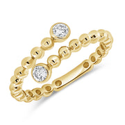 0.18 Carat Diamond Bezel Wrap Ball Ring in 14K White, Yellow, or Rose Gold
