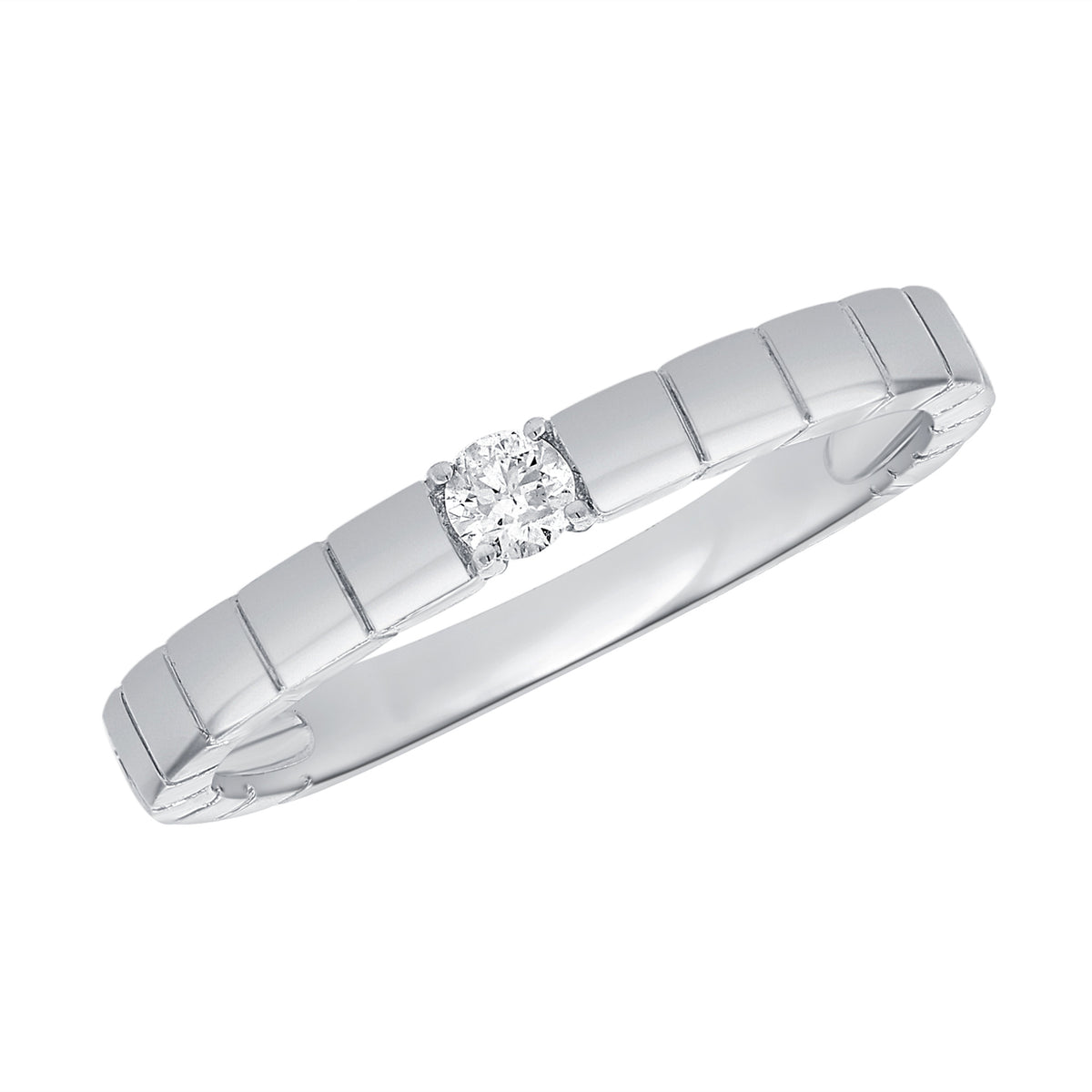 Elegant Solitaire Diamond Band Ring in 14K Gold