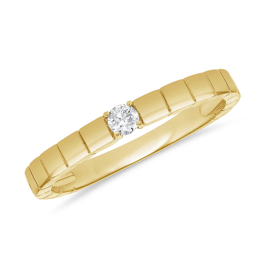 Elegant Solitaire Diamond Band Ring in 14K Gold