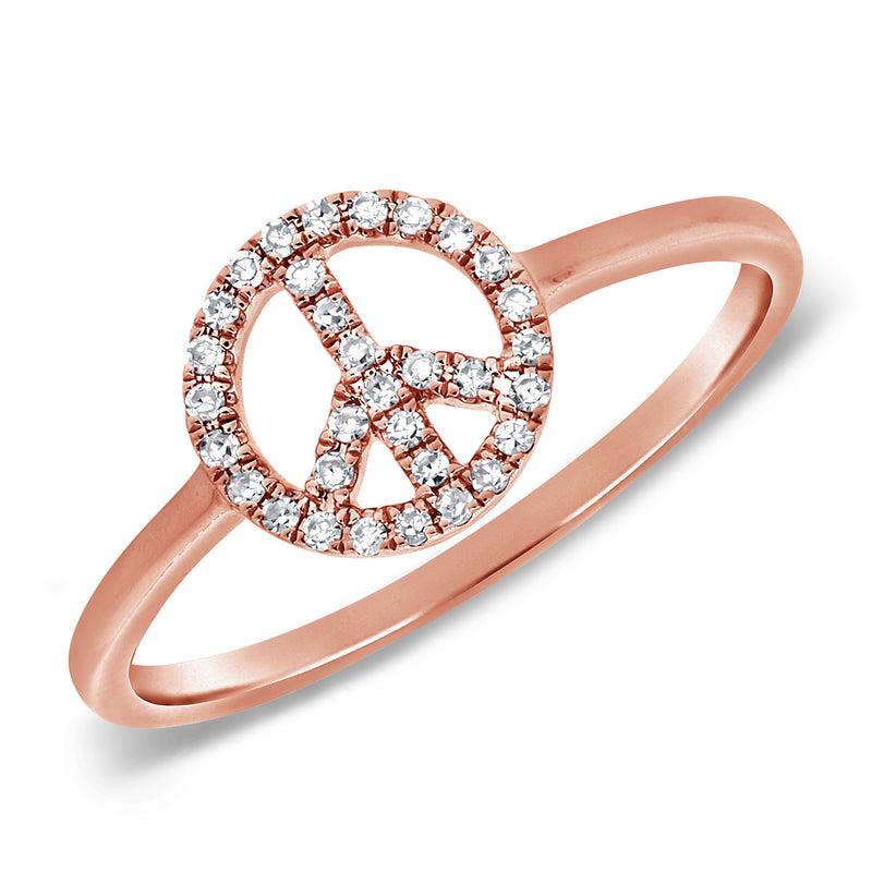 Peace Symbol Diamond Ring