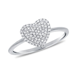 14K Gold Heart Ring with Diamonds