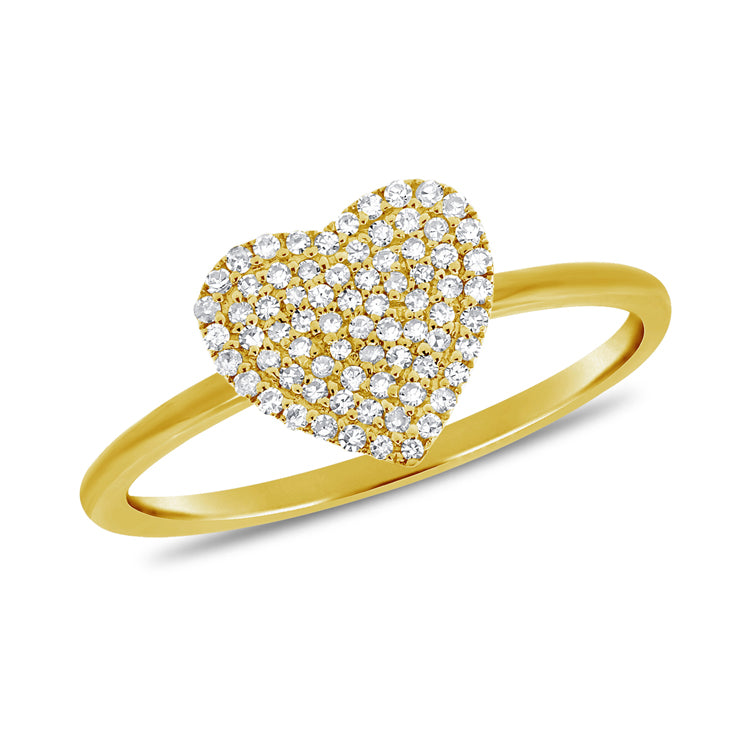 14K Gold Heart Ring with Diamonds