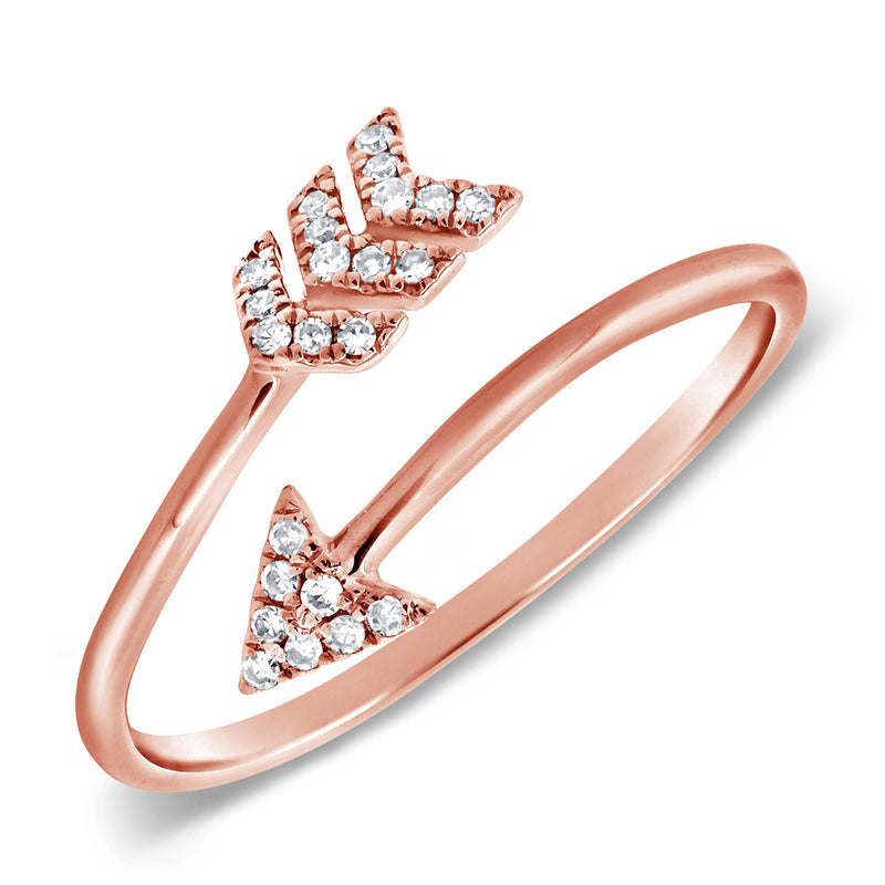 Arrow Shaped Diamond Open & Wrap Ring