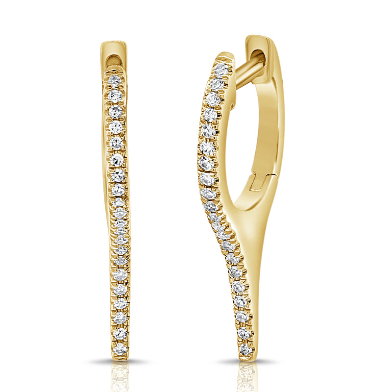 Elegant 14K Gold Diamond Huggie Earrings