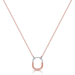 Diamond Paperclip Pendant Necklace made in 14K Gold