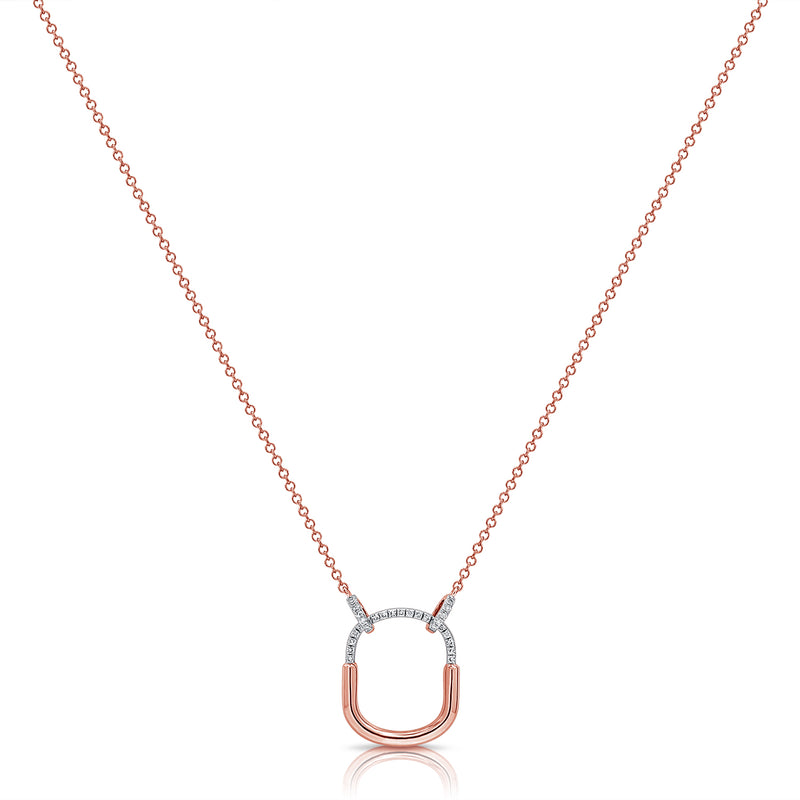 Diamond Paperclip Pendant Necklace made in 14K Gold