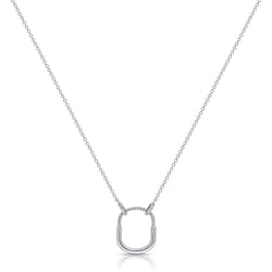 Diamond Paperclip Pendant Necklace made in 14K Gold